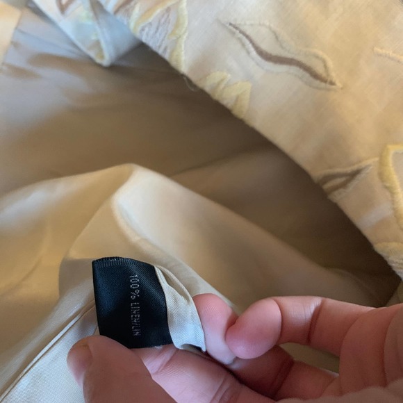 Lafayette 148 100% Linen Jacquard Gold Blazer Jacket 8 - Picture 7 of 7